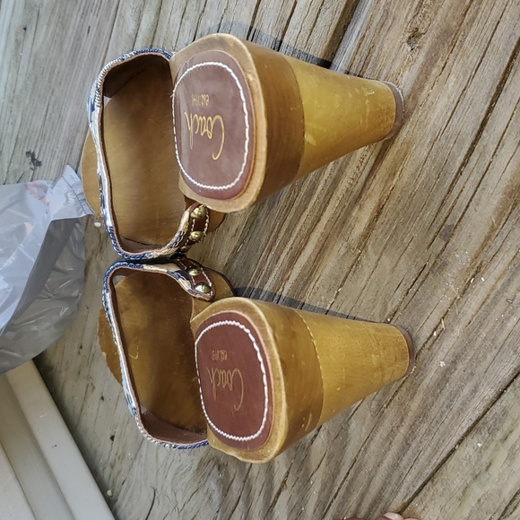 Coach Allissa Wooden Denim Patchwork Kitten Heel Size 7 - Picture 10 of 12